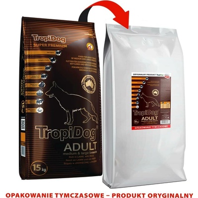 Tropidog Super Premium Adult Medium & Large Lamb & Rice 15 kg