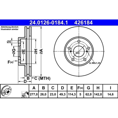 Brzdový kotouč ATE 24.0126-0184 (AT 426184) | Zboží Auto