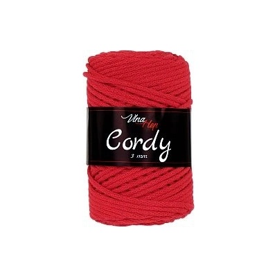 Vlna-hep Cordy šňůry 3mm - 8009 červená