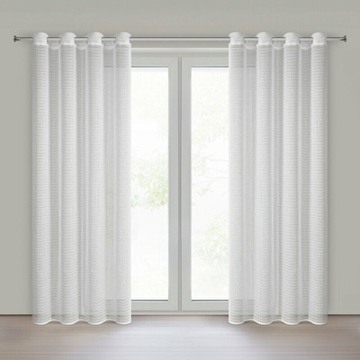 Takoy Bílá záclona ze síťoviny 140x250 cm s kroužky - ELIRA-HF-479531 | 140 x 250 cm
