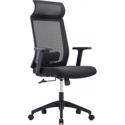 Orcco Работен стол Orcco Owen HB, пластмасови подлакътници, газов амортисьор, коригиране на височината, черен