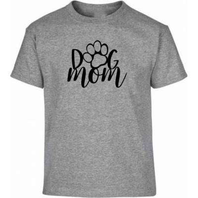 Dog Mom Tlapka Tmavě šedý melír