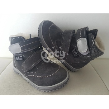 Jonap zimní kožené barefoot boty s membránou B5 šedá