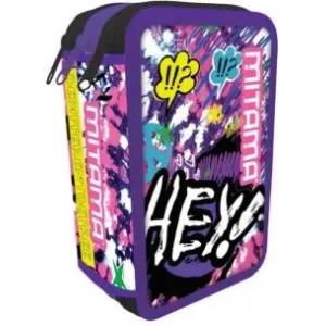Mitama Hey Dye ученически несесер с 3 ципа, ПЪЛЕН