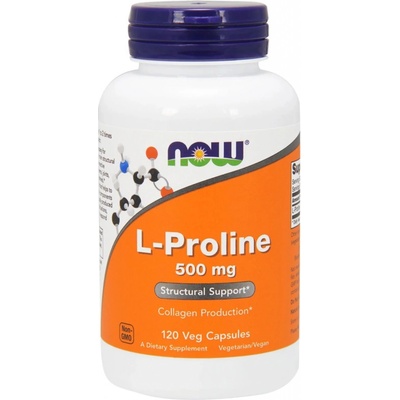 Now Foods L-Prolin 500 mg 120 rostlinných kapslí