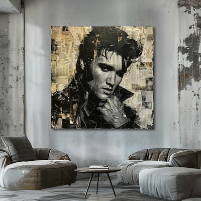 Obraz Elvis Presley - Rockový génius | dokončené rukou umelca - 80x80 cm