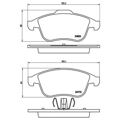 BREMBO Sada brzdových platničiek kotúčovej brzdy P68047