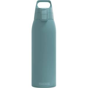 SIGG - Insulated drinking bottle - Thermos bottle Shield Therm One Morning Blue carbonated drinks - Leak-proof - Dishwasher safe - BPA-free - 90% recycled stainless steel - Gray blue - 1L - 6021.40 (6021.4