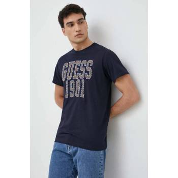 Guess Памучна тениска Guess в тъмносиньо с апликация (M3RI14.K8FQ4)