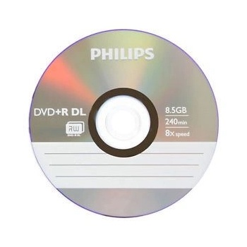 Philips 8710895992114 празен DVD диск 8, 5 GB DVD+R DL 5 броя (DVD+R 8.5GB 8X Doublelayer) (DVD+R 8.5GB 8X Doublelayer)