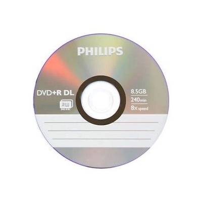 Philips 8710895992114 празен DVD диск 8, 5 GB DVD+R DL 5 броя (DVD+R 8.5GB 8X Doublelayer)