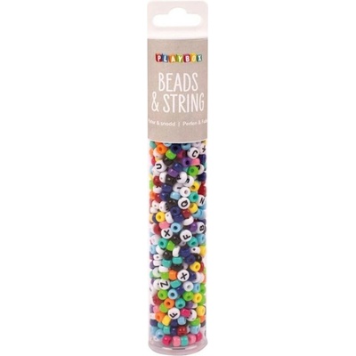 PLAYBOX Barevné korálky v tubě 650ks - Mix tvarů