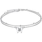 Silenti Jewelry Сребърна гривна за крак "Пеперуда