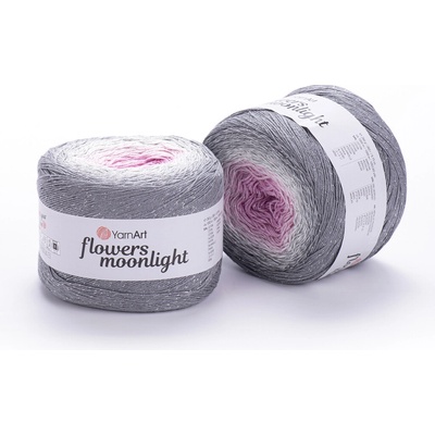 Yarn Art Příze Flowers Moonlight 3293 růžová, světle šedá, šedá