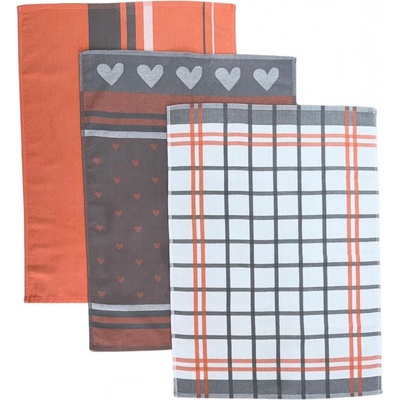 Sleep-well Srdíčka 50x70 cm losos šedá 3 ks