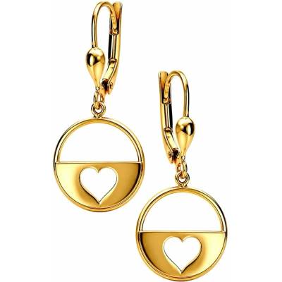 Zlaton “Náušnice žluté zlato srdce visací 3cm 1.65g” N06022602283