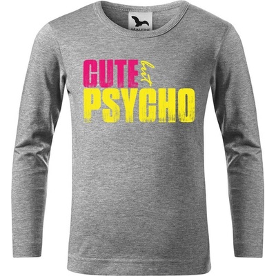 Dobrý triko Dětské bavlněné triko Cute but psycho Tmavě šedý melír