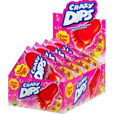 Chupa Chups Crazy dips 24 x 14 g jahoda
