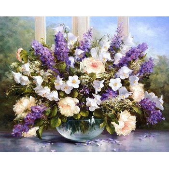Image 1 of Диамантен Гоблен с Рамка "Красив букет" - 30 x 40 см, Квадратни мъниста