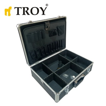 TROY Куфар за инструменти 455 x 330 x 150 мм - Алуминиева рамка / Troy 91002 / (T 91002)