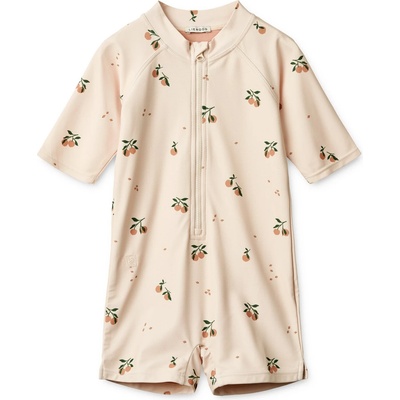 LIEWOOD Детски цял бански от ликра (UV защита) LIEWOOD Kid's Max Printed Shortsleeve Swim Jumpsuit Lycra - Peach / Sea Shell - размер 62 (EU) (750-2487-0112)