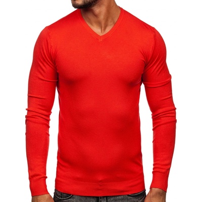 Bolf pánsky sveter s výstrihom do V YY03 oranžový