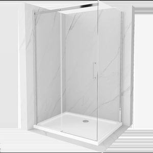 Mexen Omega разтегателна душ кабина 100 x 80 см, прозрачна, хром + поддушово (825-100-080-01-00-4010)