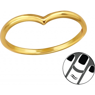 Lunica Stříbrný midi prsten zlaté srdíčko 0436