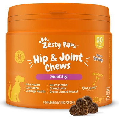 Zesty Paws Hip & Joint Chews s morčacím 90 žuvacích tabliet