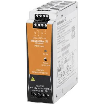 Weidmüller PRO MAX3 120W 24V 5A sieťový zdroj na montážnu lištu (DIN lištu), 12 V/DC, 5 A, 120 W