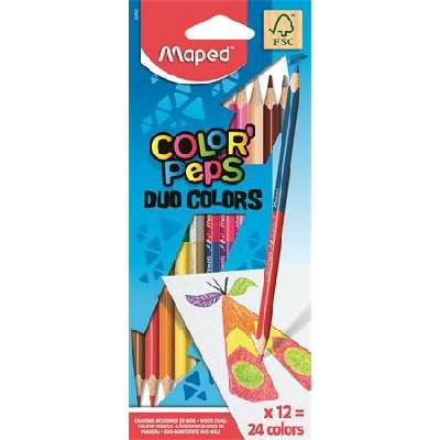 Maped ColorPeps Duo sada farebných obojstranných trojhranných ceruziek 24 rôznych farieb 829600FC