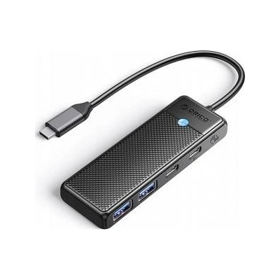 ORICO 4-port hub input: USB-C 3.0 PD100W / output: 2x USB-A 3.0 + USB-C 3.0 cable 0.15M - black