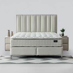 Carmen Тапицирана спалня с матрак mini moonlight 140 х 200 - крем 01 (3560260)