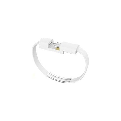 Náramek - nabíjecí kabel s Apple lightning konektorem Barva: Bílá
