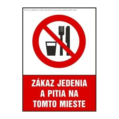 Piktogram Zákaz jedenia a pitia na tomto mieste! I-1649