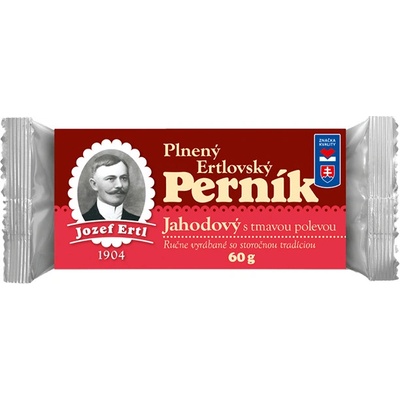 Erbia plnený perník jahodový s tmavou polevou 60 g