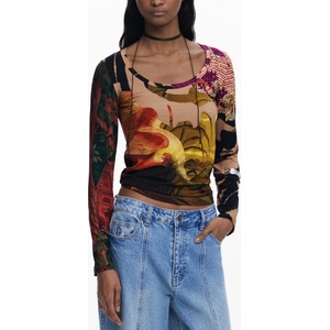 Desigual Дамска блуза с дълъг ръкав desigual, Размер xs, Цвят Кафяво (25wwtk38_ma3035)