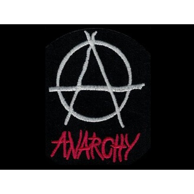 Nášivka ÁČKO anarchy kulatá vyšívaná zažehlovací