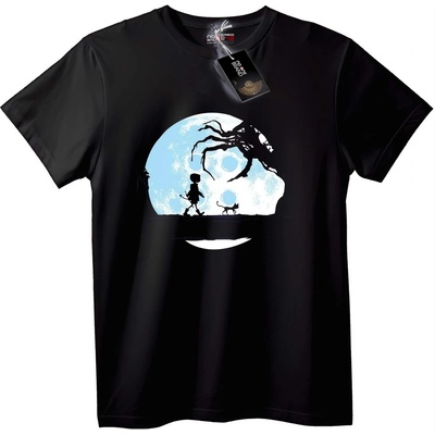 NOONEBRAND Тениска Момиче и Котка в Лунна Светлина - 2XL, White