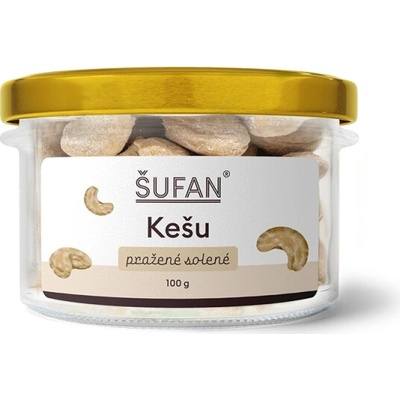 ŠUFAN Kešu pražené solené v skle 100 g