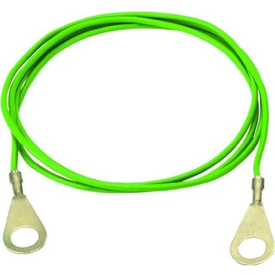 Zemnící kabel s koncovými oky zelený