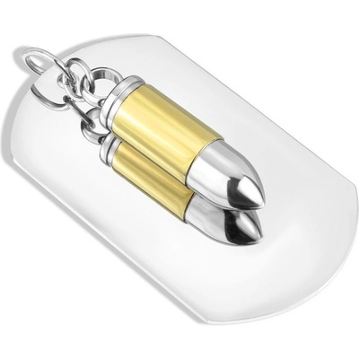 Marre Ocelový přívěsek dog tag s patronou OPP1734