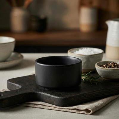 Revol Cook & Play porcelánová miska na dipy a svačiny černá 60 ml