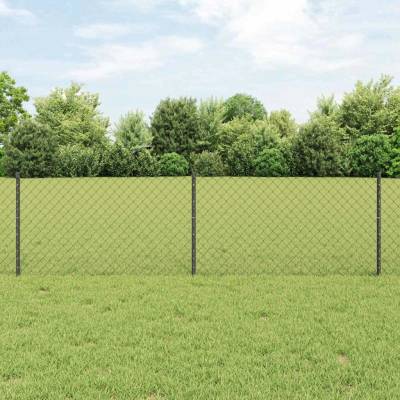 vidaXL Plot s řetězovým odkazem a sloupkem 25 x 0,6 m Šedá Síťovina