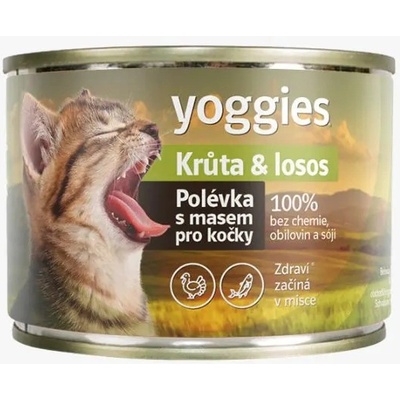 Yoggies polievka pre mačky morka s lososom 185 g