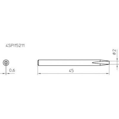 Weller 4SPI15211-1 spájkovací hrot dlátová forma Veľkosť hrotov 2 mm Obsah 1 ks