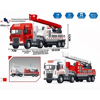 Пожарна метална със звукови и светлинни ефекти, мащаб 1: 24 800-239