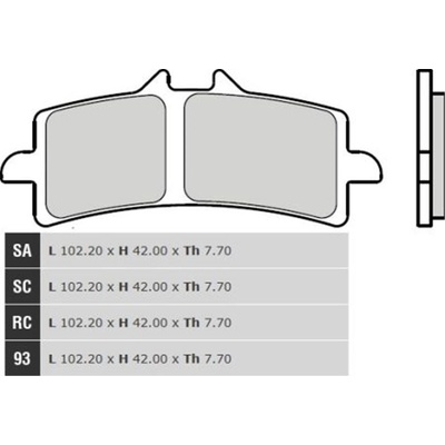Přední brzdové destičky Brembo Aprilia 1100 TUONO V4 FACTORY 2017 - směs SC | Zboží Auto
