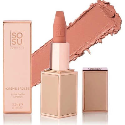 SOSU Cosmetics Saténová lesklá rtěnka Satin Lipstick Crème Brulee 3,2 g