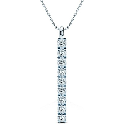 Savicki Náhrdelník biele zlato, laboratórne diamanty SYL-N04-BR-012-LAB-B
